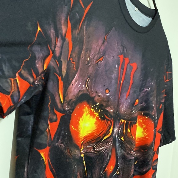 MONSTER ENERGY LOGO SCARY SKULL ALL OVER PRINT SHIRT 3D T-SHIRT |Size Medium - Picture 4 of 6